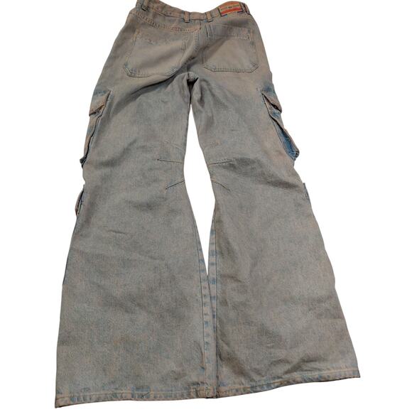 Diesel Jeans D Sire 1996 OKIAI Relaxed Cargo Women's Siz 24 Medium Wash Wide Leg - Picture 5 of 12